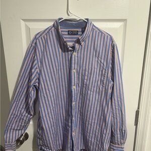 Chaps Blue and Orange Casual Button Down Shirt